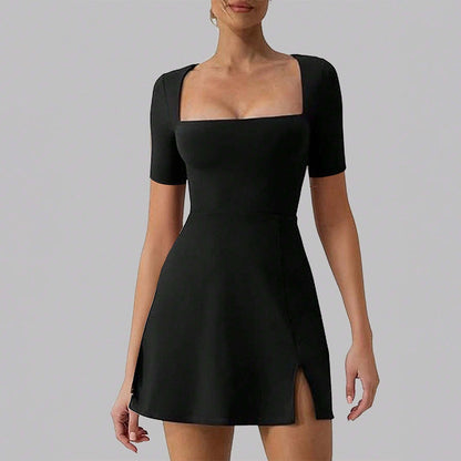 Yara - Feestjurk dames mini elegant en getailleerd met vierkante hals