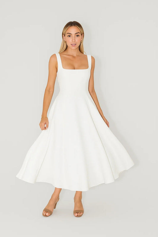 Zomerjurk met Vierkante Hals | Mouwloos | Elegante A-lijn Snit