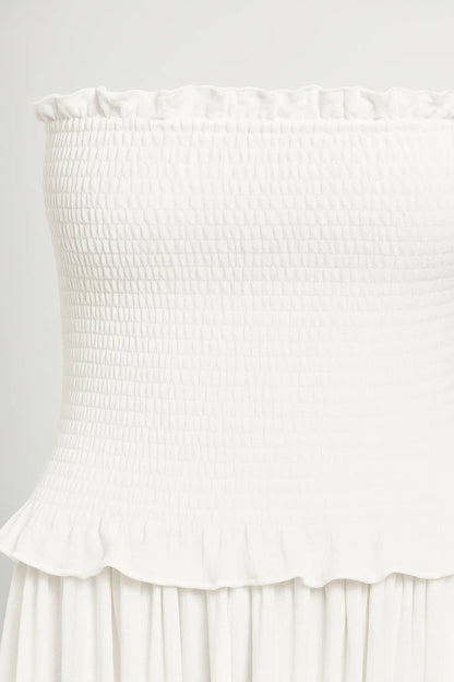 Zomerse Bandeaujurk | Strapless met Gelaagde Rok | Lichtgewicht en Ademend