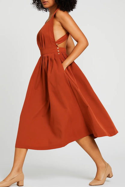 Zomerse Jurk | Mouwloos Model met Plissé Rok | Elegant en Vrouwelijk