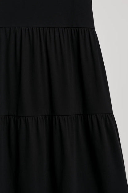 Zomerse Midi Jurk | Mouwloos met Gelaagde Rok | Lichtgewicht en Ademend
