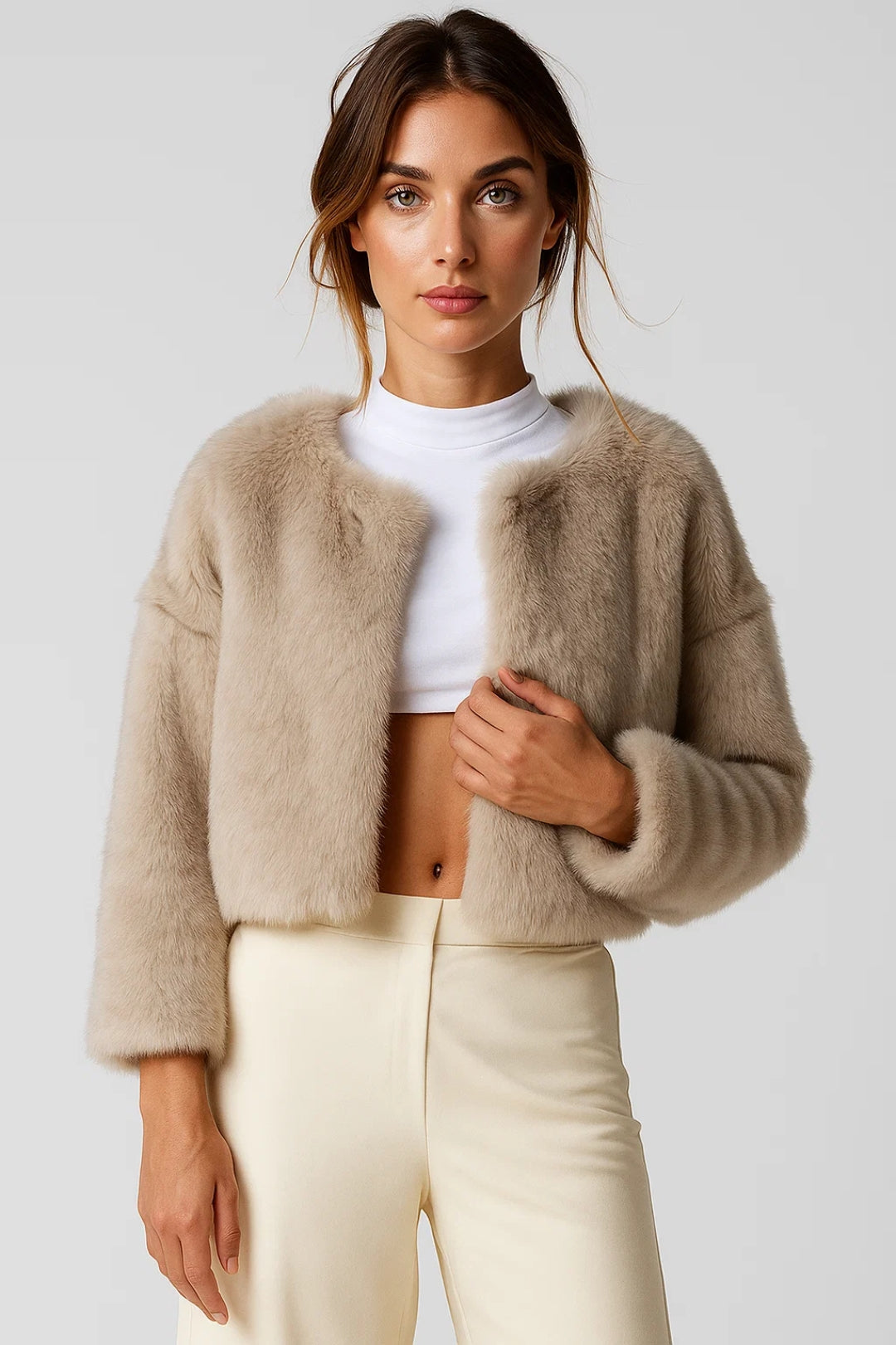 Korte Imitatiebontjas | Luxe Look | Zwart of Beige