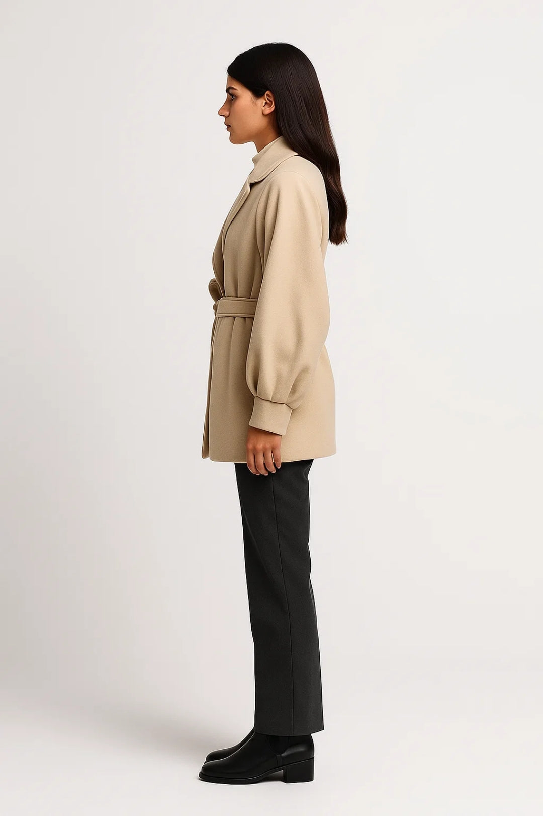 Elegante Damesjas | Middellang Model met Strikceintuur | Tijdloos en Vrouwelijk