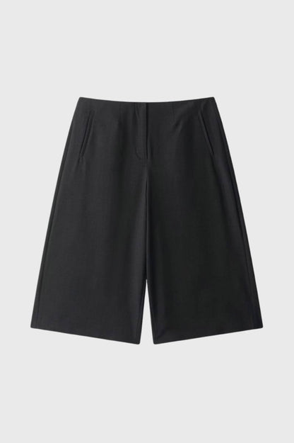 Bermuda Shorts Dames - Getailleerd met Hoge Taille | Chique — Zwart