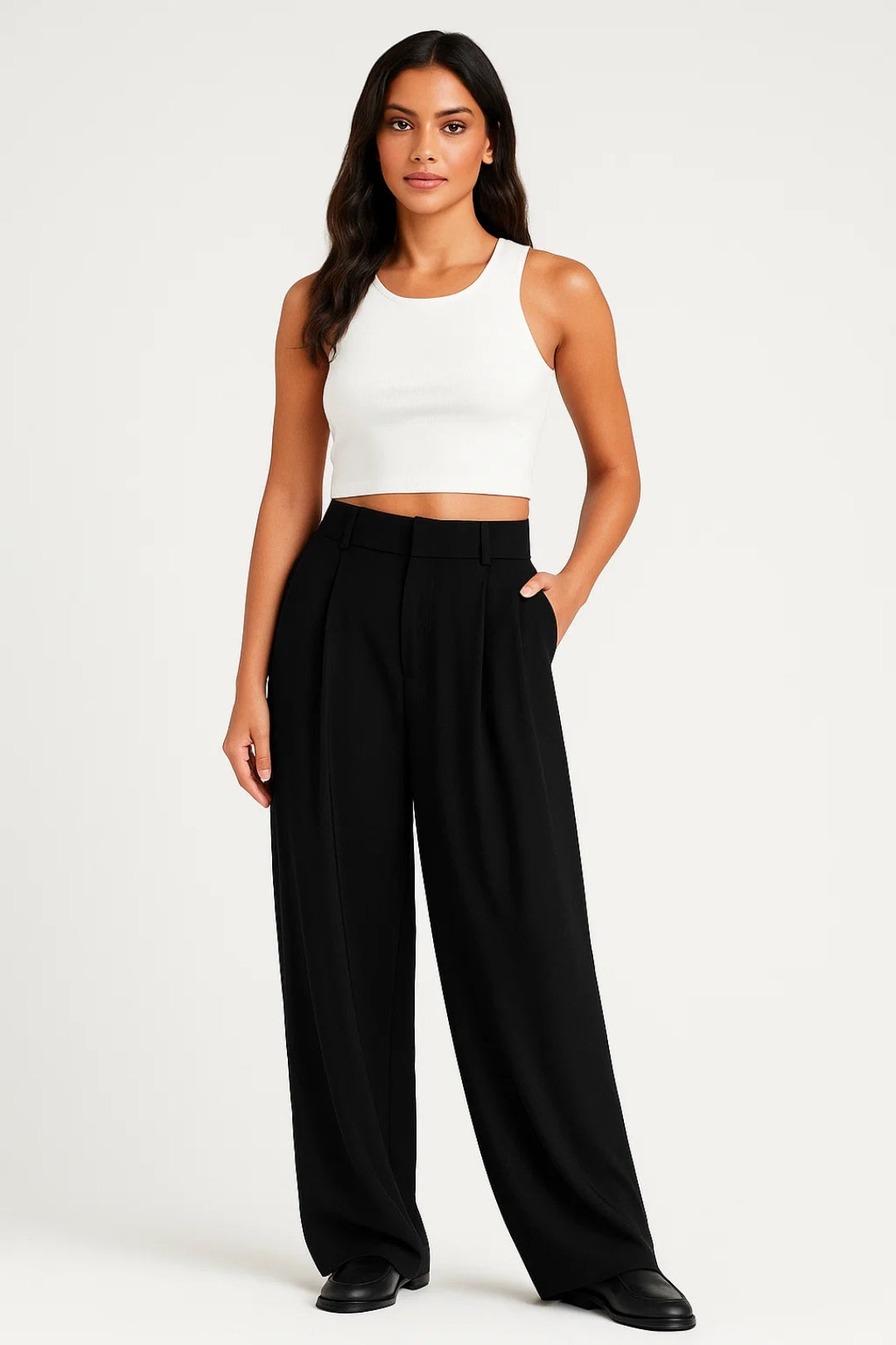 Pantalon met Wijde Pijpen | Hoge Taille | Tijdloos & Elegant