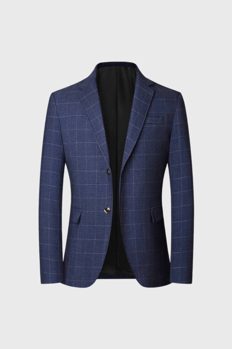 Blazer Heren - Geruit Patroon | Getailleerde Pasvorm II — Geruit Navy
