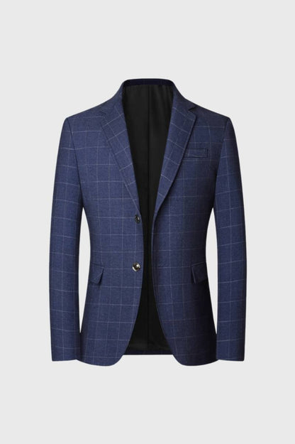 Blazer Heren - Geruit Patroon | Getailleerde Pasvorm II — Geruit Navy