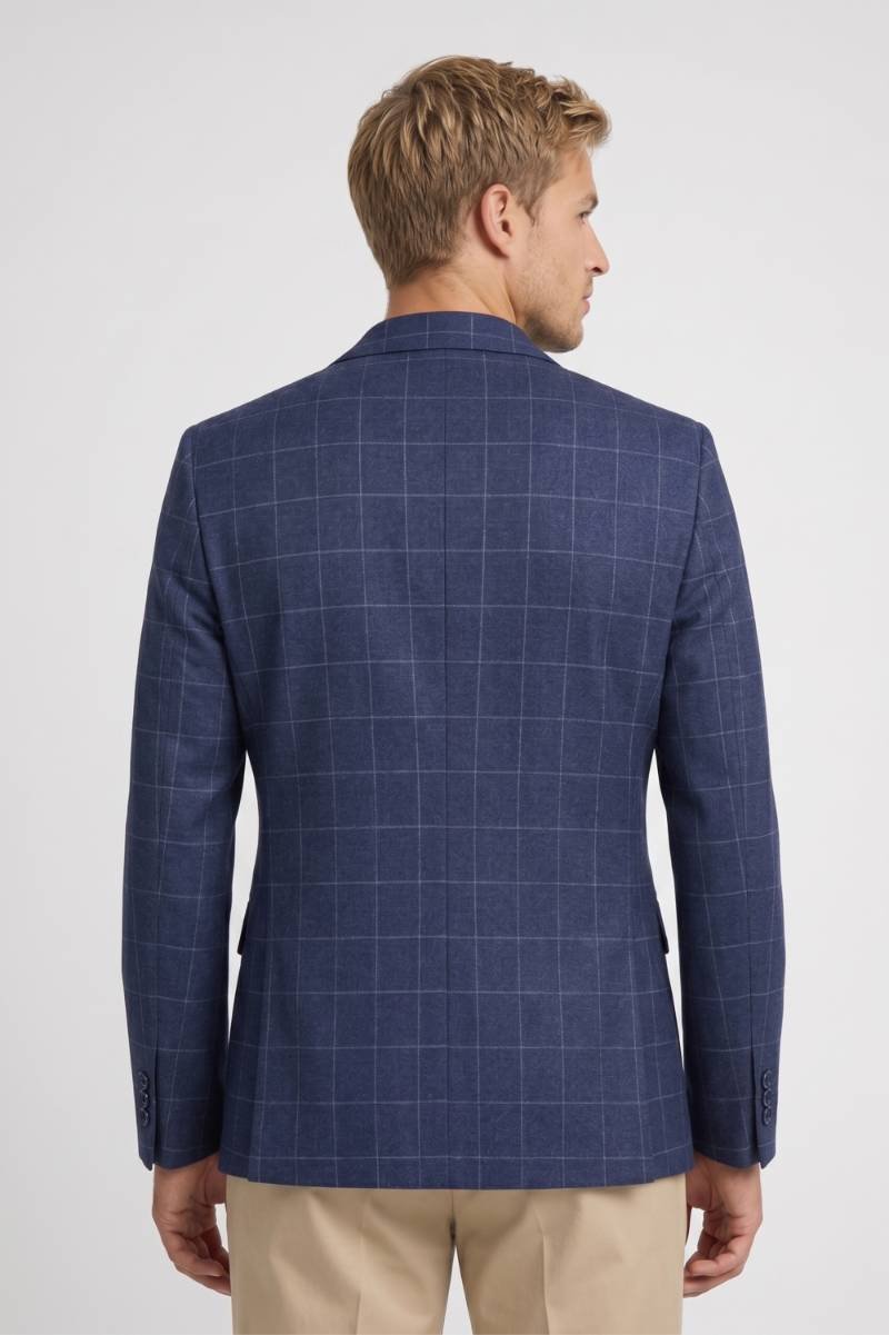 Blazer Heren - Geruit Patroon | Getailleerde Pasvorm II — Geruit Navy