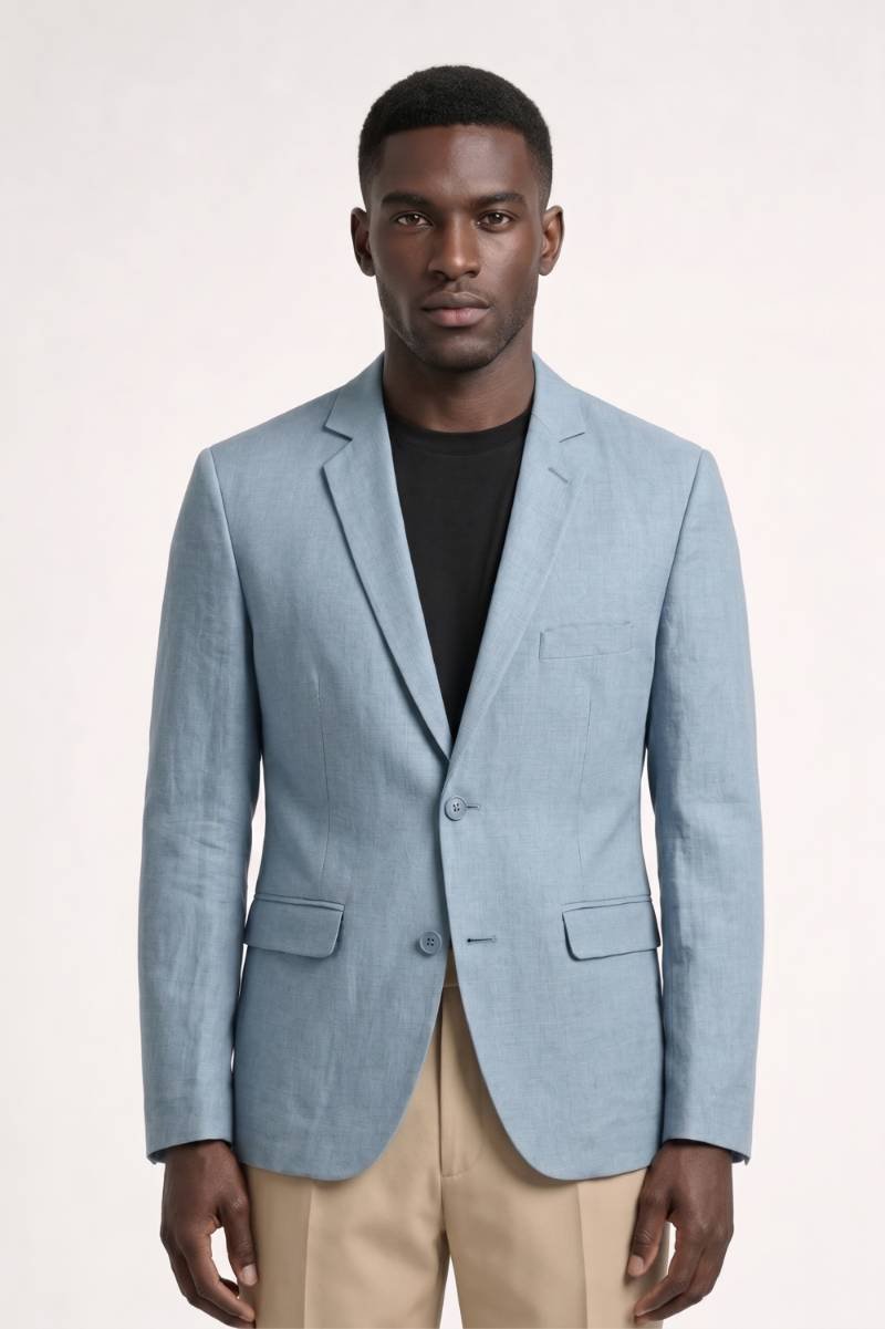 Blazer Heren - Getailleerd | Zakelijke Knoopsluiting — Lichtblauw