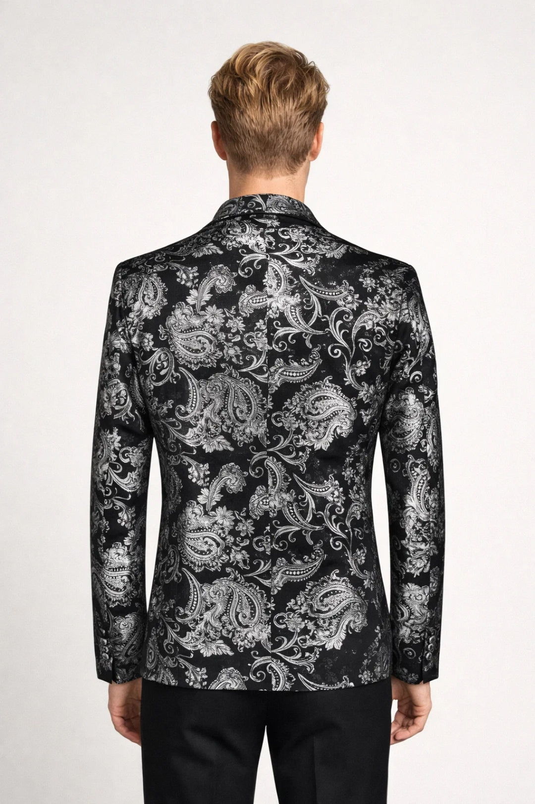 Blazer Heren - Feestelijk Jasje met Revers en Bloemenprint | Elegant