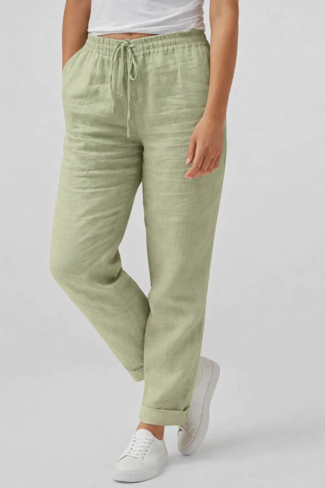 Pantalon Dames - Luchtige Rechte Broek met Trekkoord | Casual