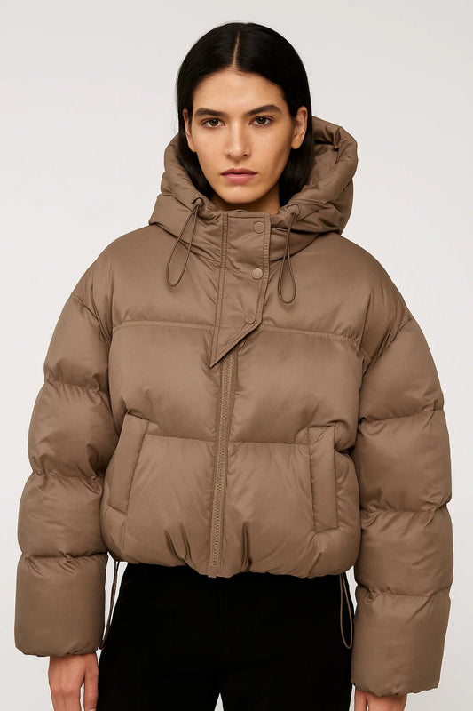 Gewatteerde Damesjas | Capuchon en Asymmetrische Sluiting | Comfort en Warmte
