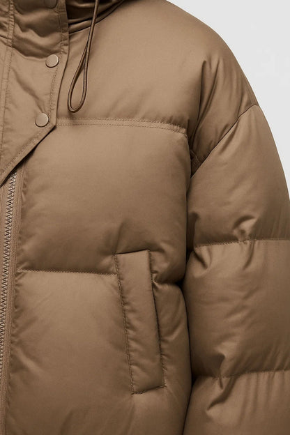 Gewatteerde Damesjas | Capuchon en Asymmetrische Sluiting | Comfort en Warmte