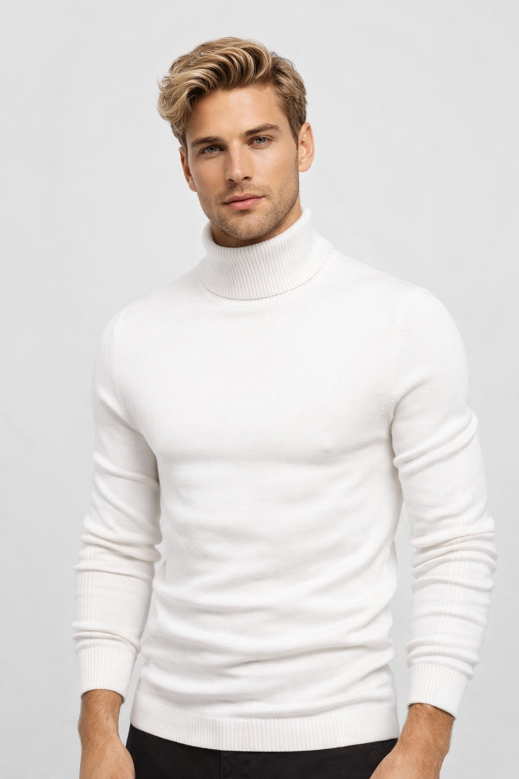 Coltrui Heren - Slim Fit met Rolkraag en Geribbelde Afwerking | Klassiek