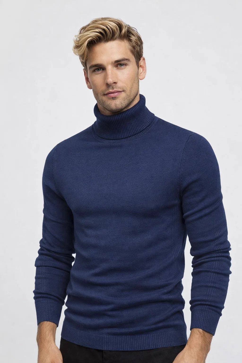 Coltrui Heren - Slim Fit met Rolkraag en Geribbelde Afwerking | Klassiek