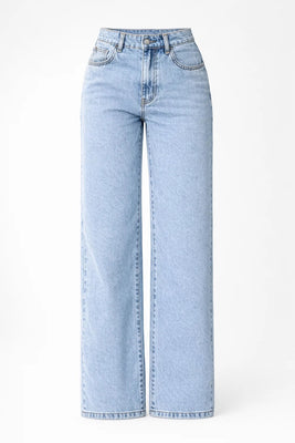 Jeans Dames - Wide Leg met Hoge Taille en Lichte Wassing | Casual