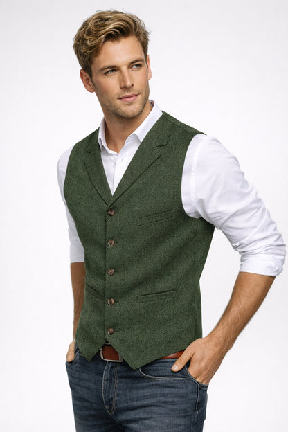 Gilet Heren - Formeel Pak Gilet met Revers en Knoopsluiting | Klassiek