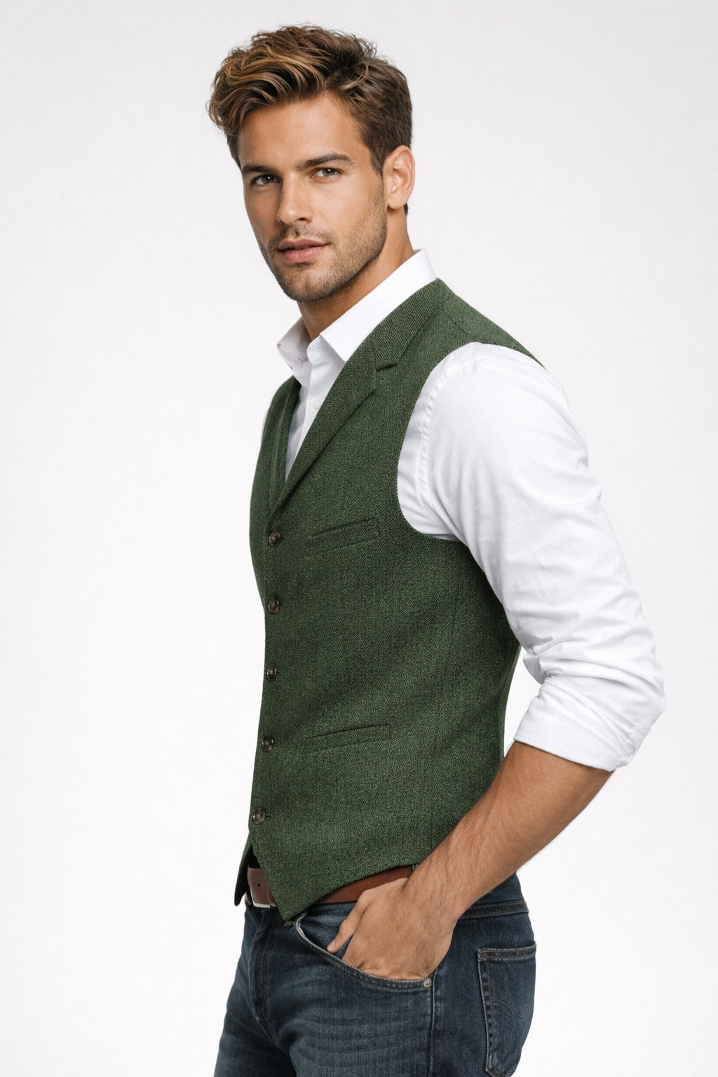 Gilet Heren - Formeel Pak Gilet met Revers en Knoopsluiting | Klassiek