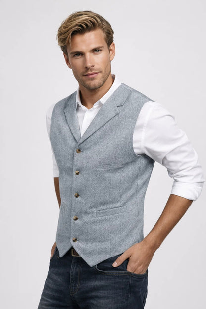 Gilet Heren - Formeel Pak Gilet met Revers en Knoopsluiting | Klassiek