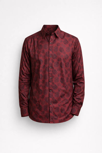 Overhemd Heren - Slim Fit Lange Mouw met Bloemenprint | Casual