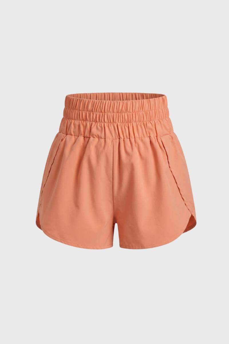 Korte Broek Dames - Hoge Taille Elastiek | Sportief — Koraal