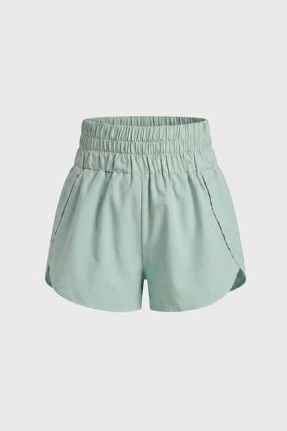 Korte Broek Dames - Hoge Taille Elastiek | Sportief — Mintgroen