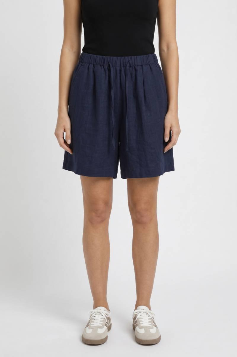 Korte Broek Dames - Losse Pasvorm | Elastische Tailleband — Navy