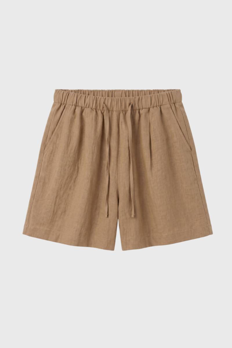 Korte Broek Dames - Losse Pasvorm | Elastische Tailleband — Camel