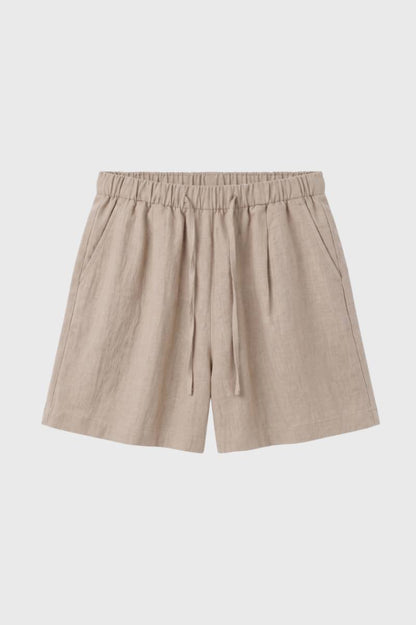 Korte Broek Dames - Losse Pasvorm | Elastische Tailleband — Beige