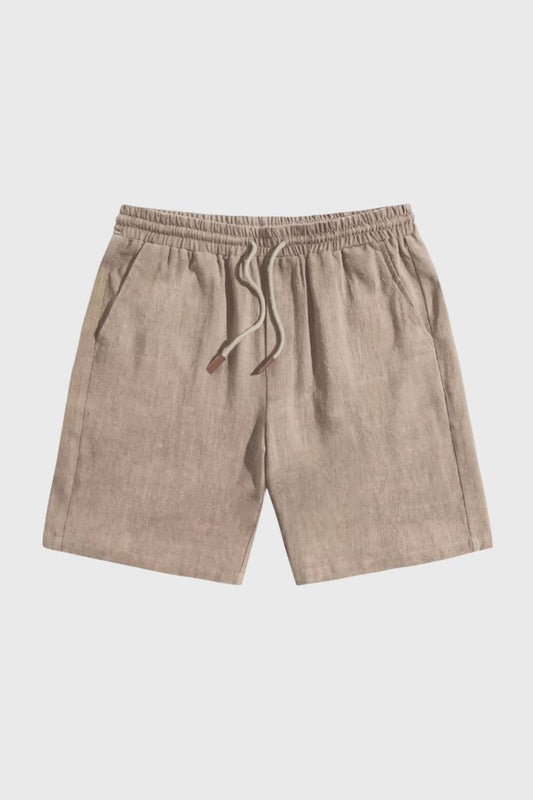 Korte Broek Heren - Casual met Trekkoord | Elastische Taille — Beige