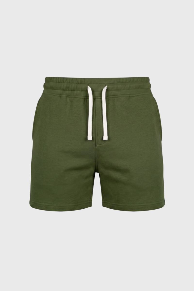 Korte Broek Heren - Comfortabele Sweat Korte Broek met Trekkoord | Casual — Olijfgroen