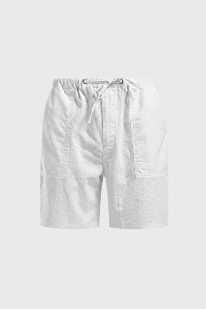 Korte Broek Heren - Elastische Taille met Zakken | Trekkoord — Wit