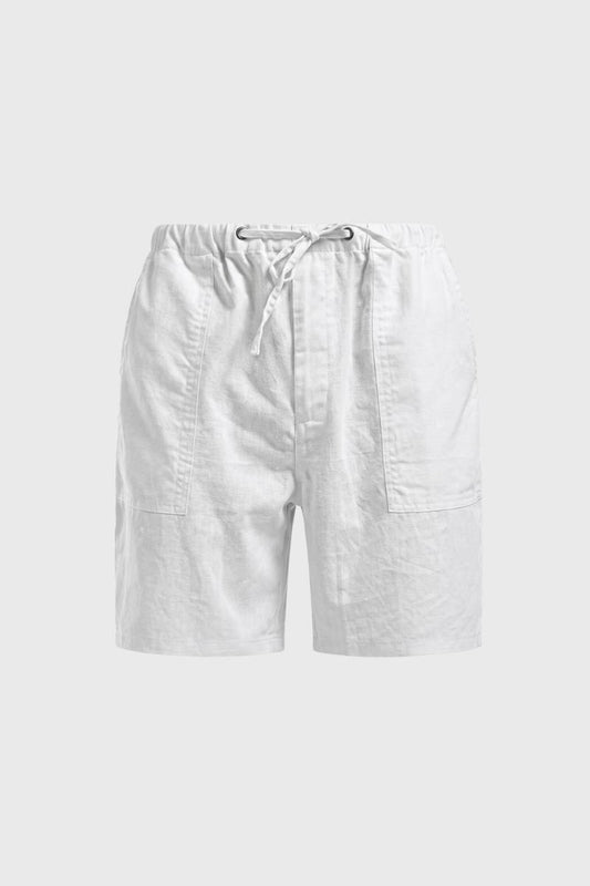 Korte Broek Heren - Elastische Taille met Zakken | Trekkoord — Wit