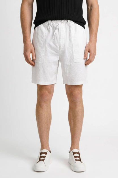 Korte Broek Heren - Elastische Taille met Zakken | Trekkoord — Wit