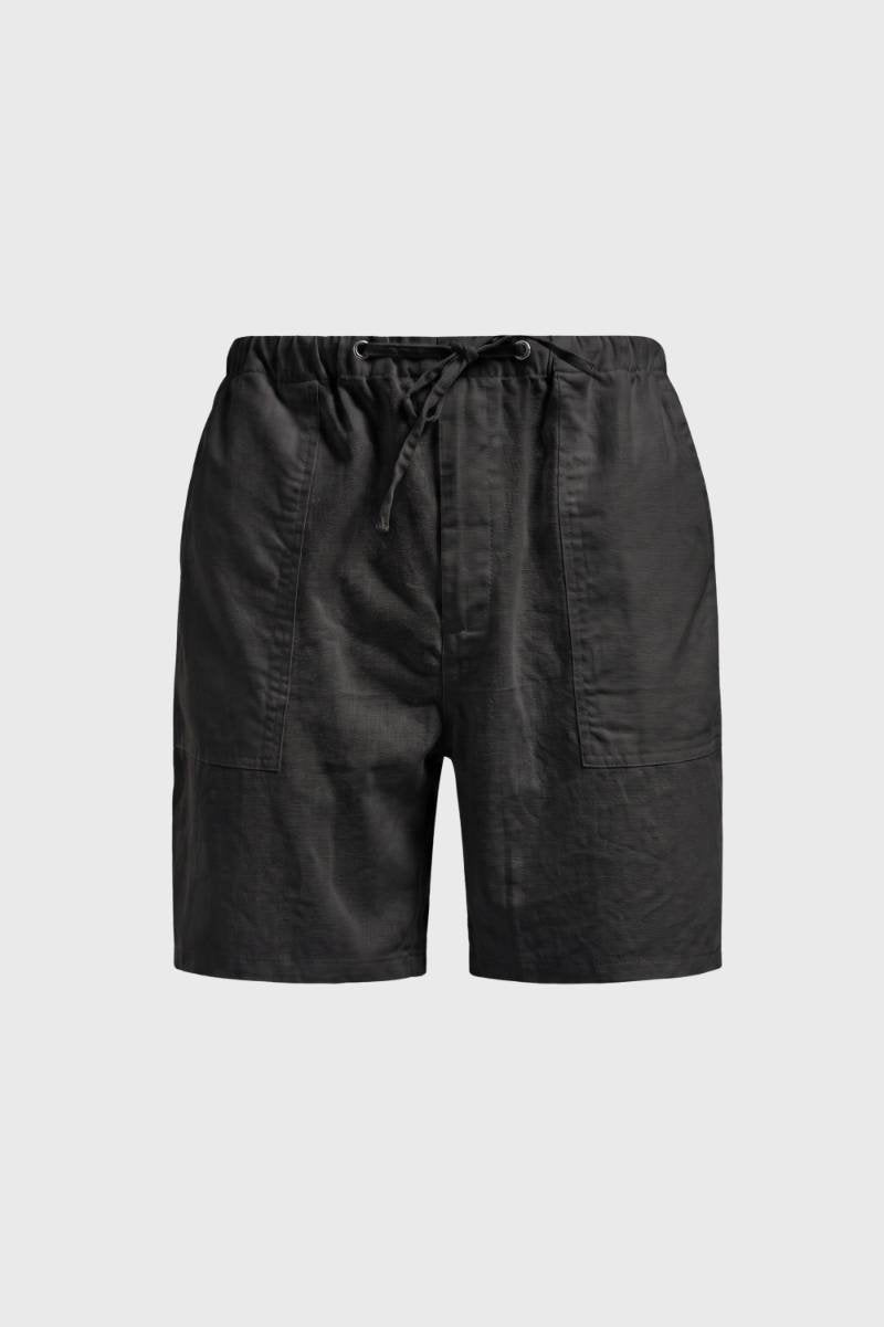 Korte Broek Heren - Elastische Taille met Zakken | Trekkoord — Zwart