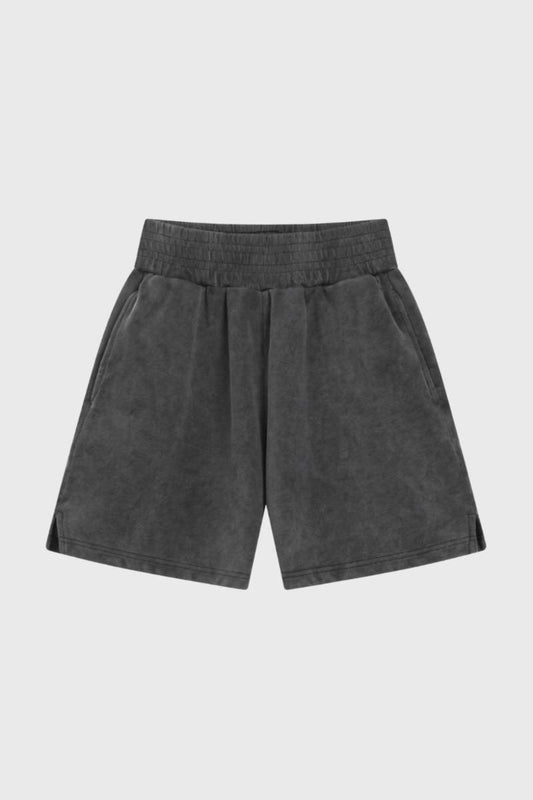 Korte Broek Heren - Gewassen Look met Elastische Taille | Comfortabel — Donkergrijs