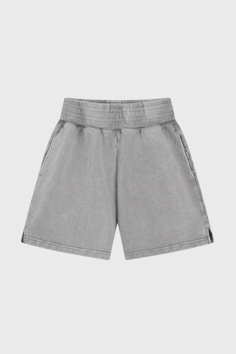 Korte Broek Heren - Gewassen Look met Elastische Taille | Comfortabel — Lichtgrijs