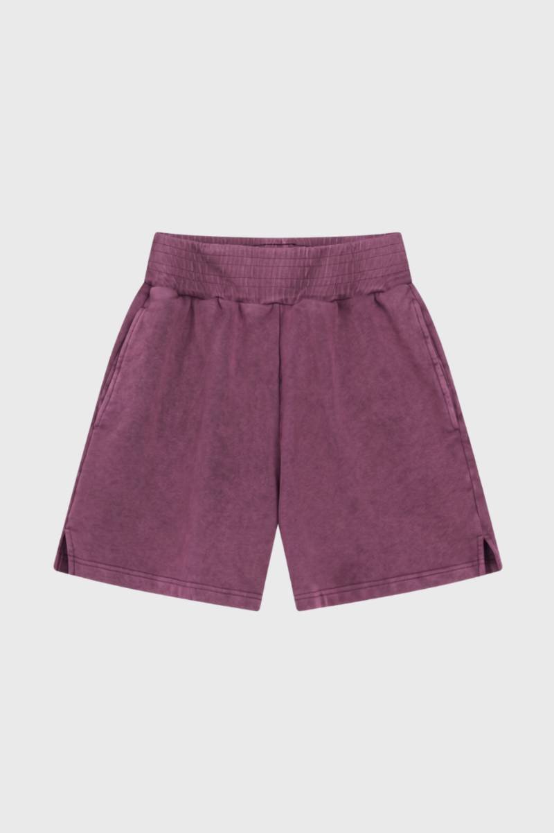Korte Broek Heren - Gewassen Look met Elastische Taille | Comfortabel — Paars