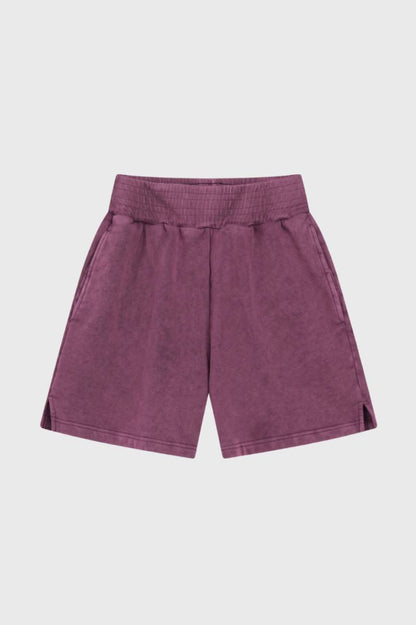 Korte Broek Heren - Gewassen Look met Elastische Taille | Comfortabel — Paars