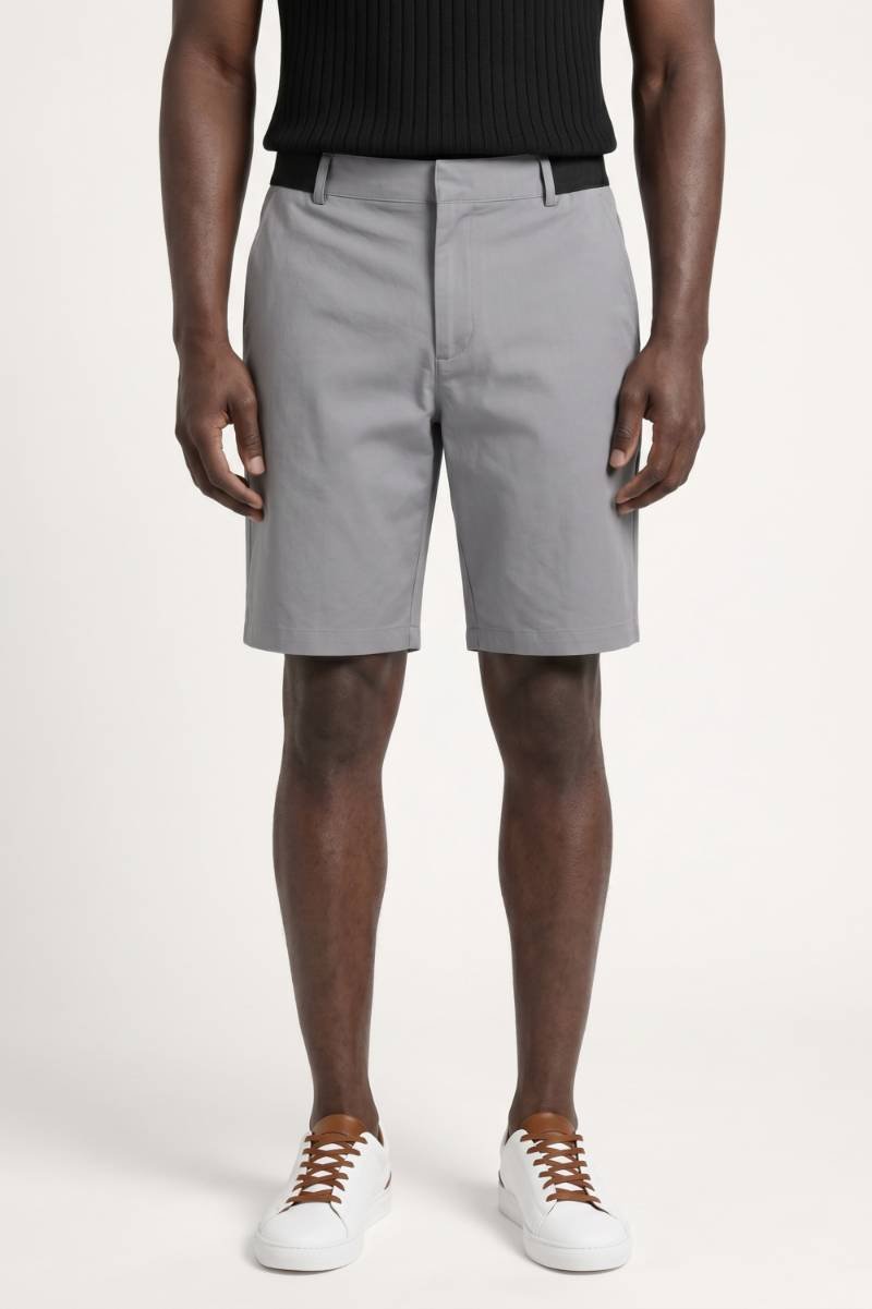 Korte Broek Heren - Grijze Bermuda met Contraststiksels | Casual — Grijs