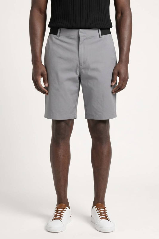 Korte Broek Heren - Grijze Bermuda met Contraststiksels | Casual — Grijs