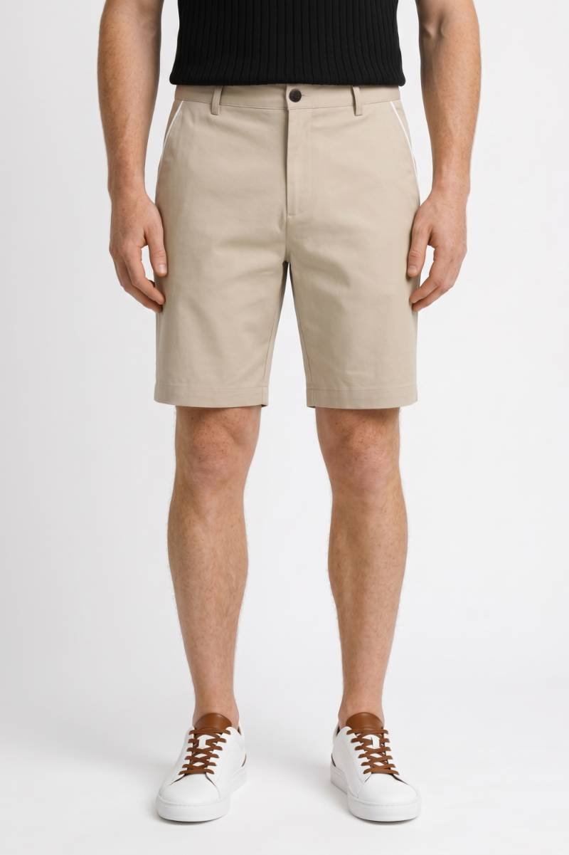 Korte Broek Heren - met Witte Details | Smart Casual — Beige