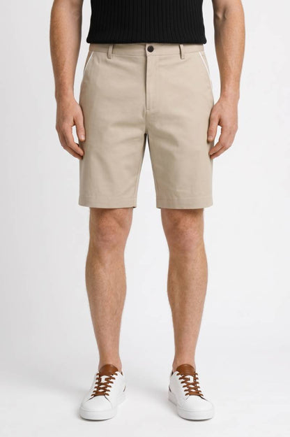 Korte Broek Heren - met Witte Details | Smart Casual — Beige