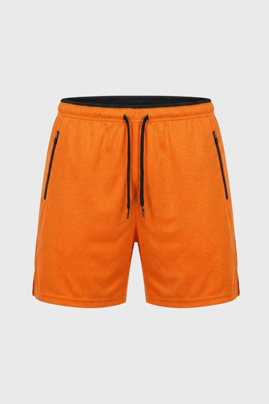 Korte Broek Heren - Sportief met Trekkoord | Zakken — Oranje
