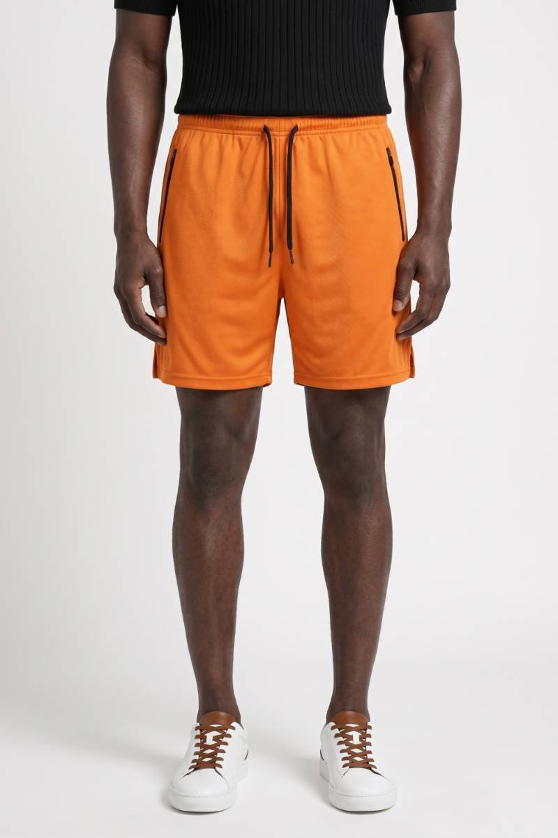 Korte Broek Heren - Sportief met Trekkoord | Zakken — Oranje