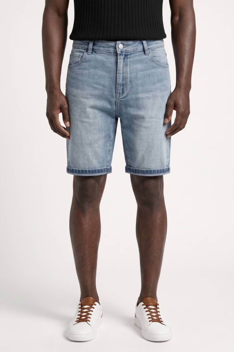 Korte Jeans Heren - Lichtblauwe Vintage Wassing | Comfort — Lichtblauw