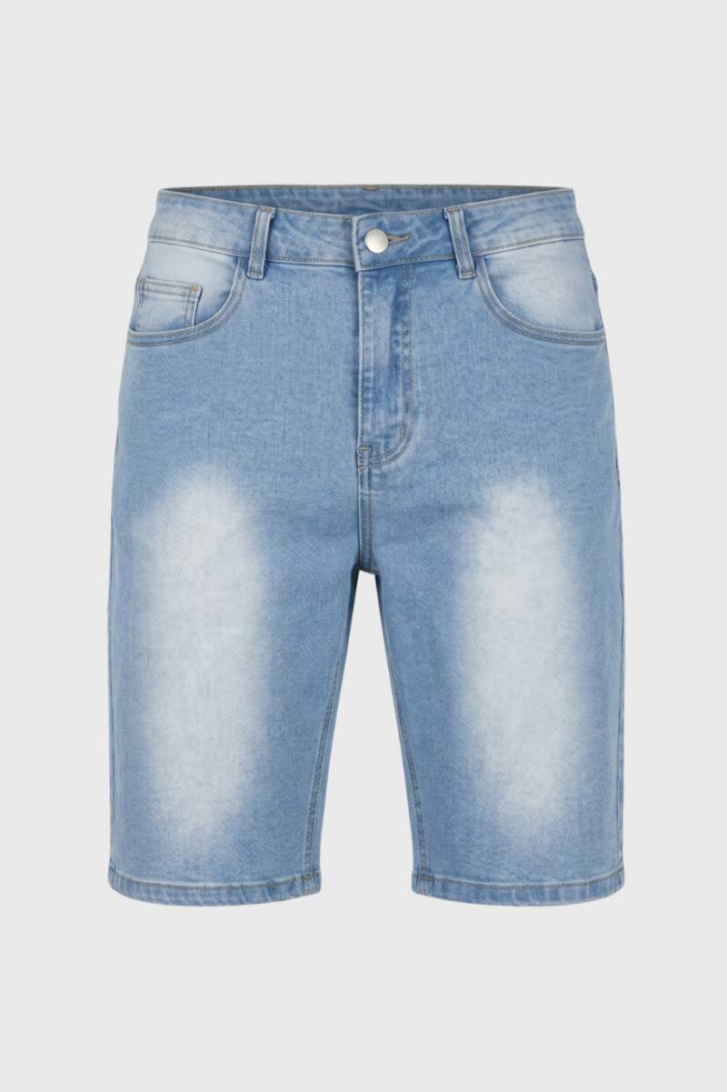 Korte Jeans Heren - Lichtblauwe Wassing met Slim Fit | Zomer — Jeansblauw