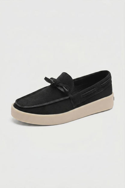 Loafers Heren - Casual met Vetersluiting | Moderne Zool — Zwart