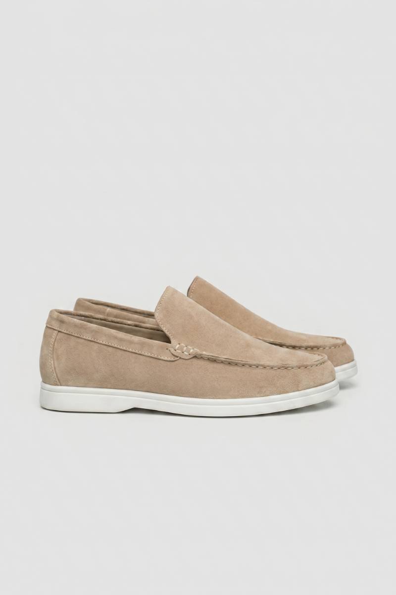 Loafers Heren - Comfortabel | Instappers met Witte Zool — Beige