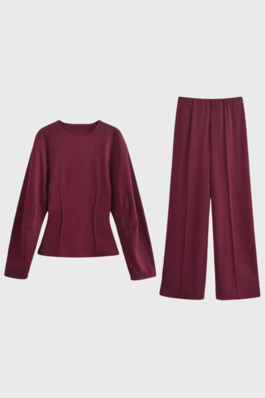 Loungewear Set Dames - Zachte Oversized Pasvorm | Comfort — Bordeaux